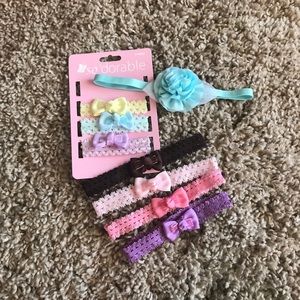Bundle of 8 baby headbands.